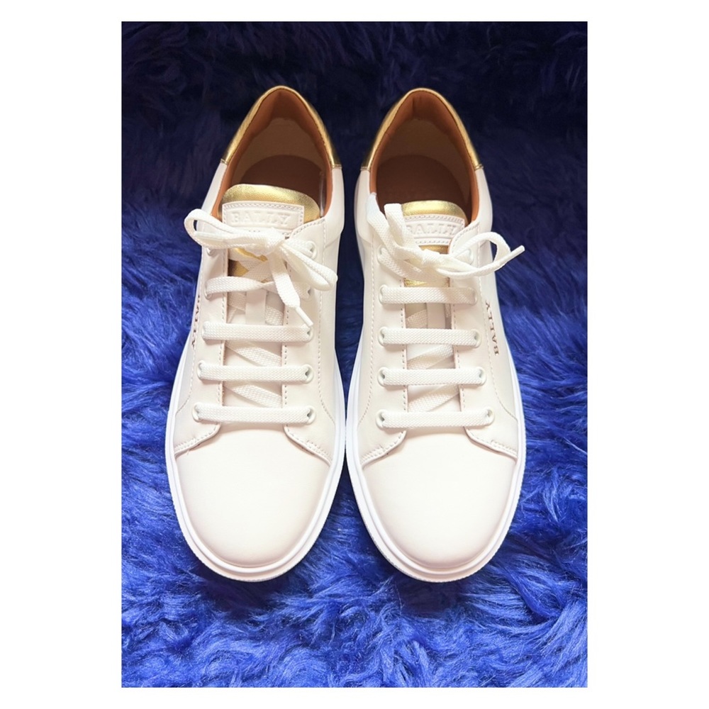 ❤️SOLD❤️ New! BALLY Logo White Leather Sneakers - Picture 7 of 12